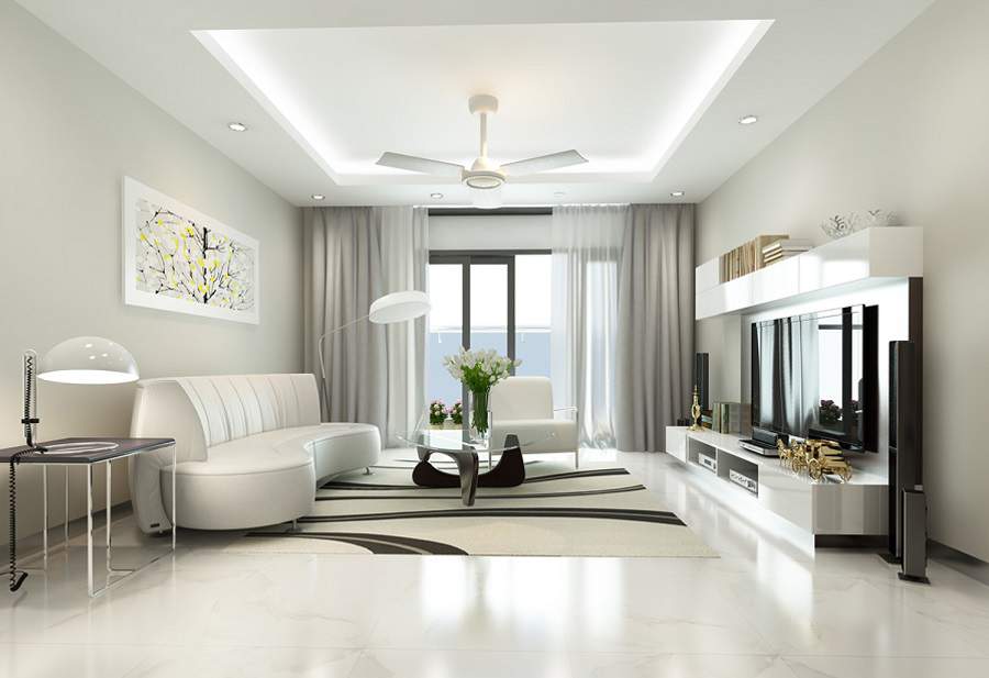 Phòng Khách trắng đẹp